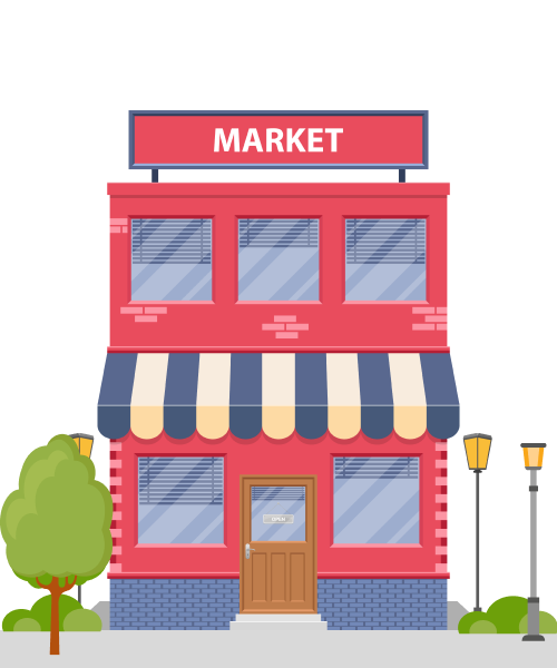 market tall storefront