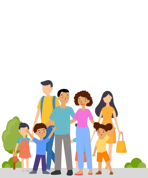 A group of family and people