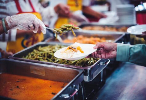 The concept of donating food to the poor, free food